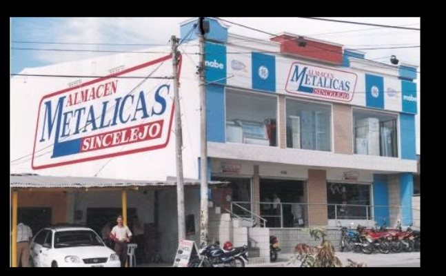 Fachada del Almacén Metálicas Sincelejo
